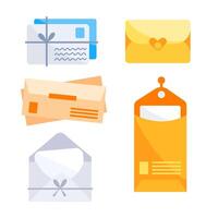 Envelope letter Handmade. Post cards. Invitation letters. Paper mail letter vector