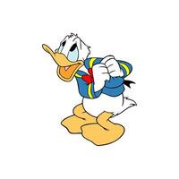 disney personaje Donald Pato avergonzado linda dibujos animados animación vector