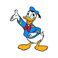 disney personaje Donald Pato contento divertido dibujos animados animación vector