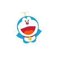 Doraemon flying cartoon character japanese anime vector