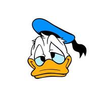 disney personaje Donald Pato triste cara dibujos animados animación vector