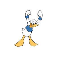 Disney character donald duck angry cute expression cartoon animation vector