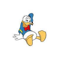 Disney character donald duck tired cartoon animation vector