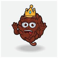 Pine Cone With Shocked expression. Mascot cartoon character for flavor, strain, label and packaging product. vector