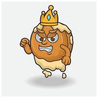tortita con enojado expresión. mascota dibujos animados personaje para sabor, cepa, etiqueta y embalaje producto. vector