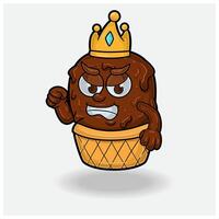 Ice cream With Angry expression. Mascot cartoon character for flavor, strain, label and packaging product. vector