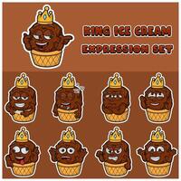 Ice Cream Expression set. Mascot cartoon character for flavor, strain, label and packaging product. vector