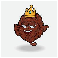Pine Cone With Smug expression. Mascot cartoon character for flavor, strain, label and packaging product. vector