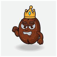 Coffee Bean With Angry expression. Mascot cartoon character for flavor, strain, label and packaging product. vector