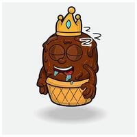 Ice cream With Sleep expression. Mascot cartoon character for flavor, strain, label and packaging product. vector