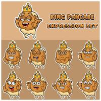 Pancake Expression set. Mascot cartoon character for flavor, strain, label and packaging product. vector