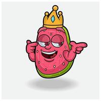 Guava Fruit With Smug expression. Mascot cartoon character for flavor, strain, label and packaging product. vector