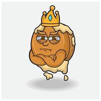 tortita con celoso expresión. mascota dibujos animados personaje para sabor, cepa, etiqueta y embalaje producto. vector
