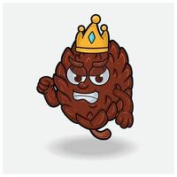Pine Cone With Angry expression. Mascot cartoon character for flavor, strain, label and packaging product. vector