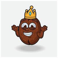 Coffee Bean With Dont Know Smile expression. Mascot cartoon character for flavor, strain, label and packaging product. vector