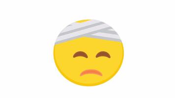 Face With Head Bandage video