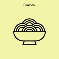 ilustración de ramen de comida japonesa vector