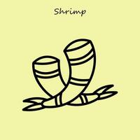 Simple Shrimp Icon vector