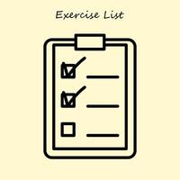 Exercise List Simple Icon vector