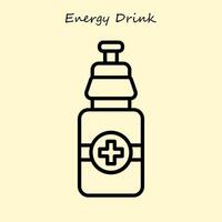 energía bebida sencillo icono vector