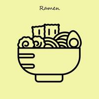 ilustración de ramen de comida japonesa vector