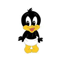 Looney tunes animated characters baby daffy duck cartoon vector