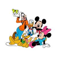 Disney animated character set mickey mouse and friends happy cartoon vector