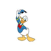 disney personaje Donald Pato y azul sombrero dibujos animados animación vector