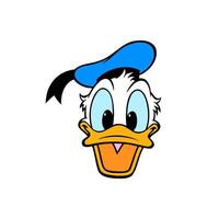 Disney character donald duck smilling face cartoon animation vector