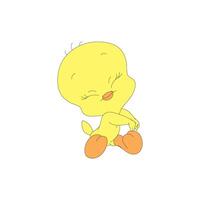 Looney tunes animated characters baby tweety bird cute cartoon vector