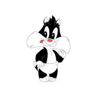 Looney tunes animated characters baby sylvester cartoon vector