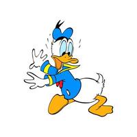 disney personaje Donald Pato linda conmoción cara dibujos animados animación vector
