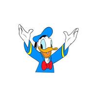 Disney character donald duck happy cartoon animation vector
