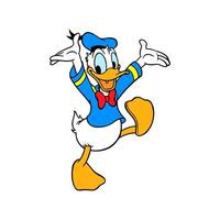 Disney characters cute donald duck cartoon animation vector