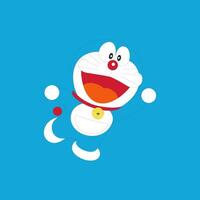 Doraemon logo cartoon character japanese anime vector