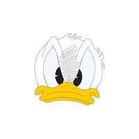 disney personaje Donald Pato irritado cara dibujos animados animación vector