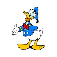 disney walt personaje Donald Pato linda dibujos animados animación vector