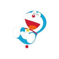 Smile Doraemon cartoon character japanese anime vector