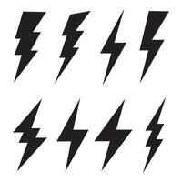 Lightning bolt icons set. Different flash icon symbol set illustration vector