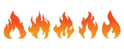 Fire icon collection. Fire flame logo design. Fire flame icon. Fire symbols. vector