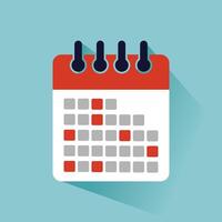 Calendar or appointment schedule flat icon icon for apps and websites, Flat calendar Icon. Calendar on the wall vector