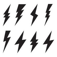 Lightning bolt icons set. Different flash icon symbol set of illustration vector