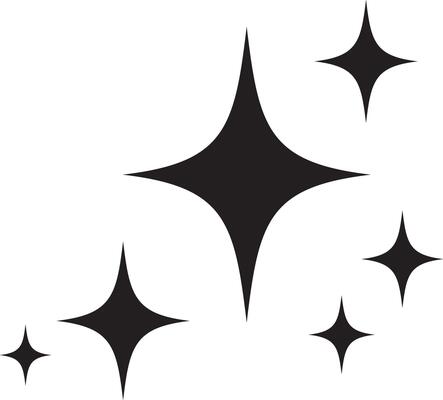 Sparkles icon in flat style. stars, bursts, twinkling stars simple black style symbol sign for apps and website. Twinkling icon symbol.