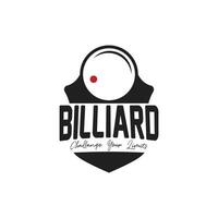 Billiard logo design vintage retro badge vector