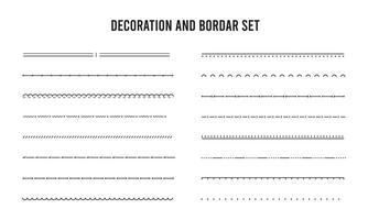 mano dibujado decoración y frontera línea icono colocar, ondas, zigzag, fronteras y Escribiendo diseño elemento. geométrico Clásico Moda modelo. ilustración. de moda vector