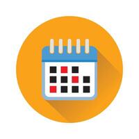 calendario plano iconos calendario símbolo. calendario icono. fecha límite. fecha. hora vector