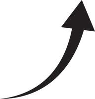 black Curved arrow icon illustration. Replaceable arrow design vector