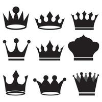 corona íconos colocar. corona símbolo recopilación. colección de corona silueta. ilustración vector