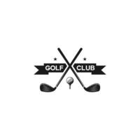 Golf club logo template. Golf logo. Crossed golf clubs with ball isolated on white background. Suitable for your design need, logo, illustration, animation, etc. vector