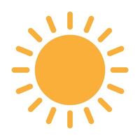 Sun flat icon . Summer pictogram. Sunlight symbol. for website design, web button, mobile app illustration vector